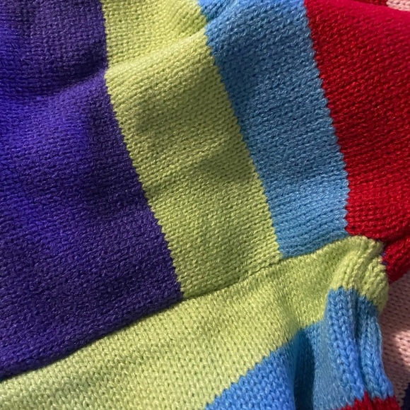 NEW INVENTORY 🎆Rainbow Stripe Pattern Drop Shoulder Cardigan🎆 - Picture 9 of 11